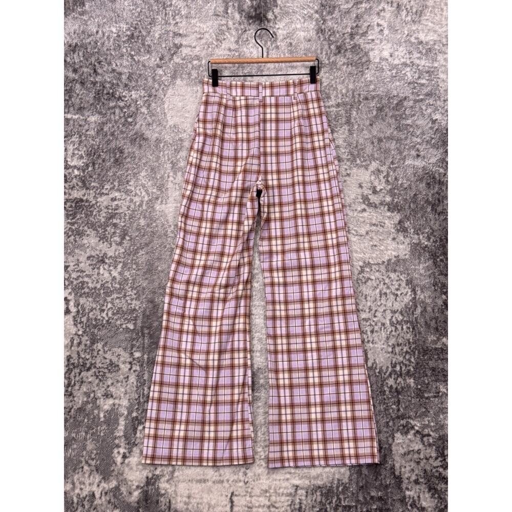 Free People Jules Pants 4 Womens Plaid Wide Leg Retro - Picture 2 of 7